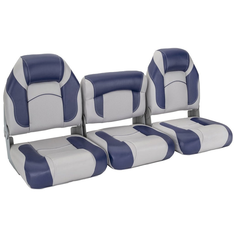 DeckMate Bass Boat Folding Bench Set with step middle Seat