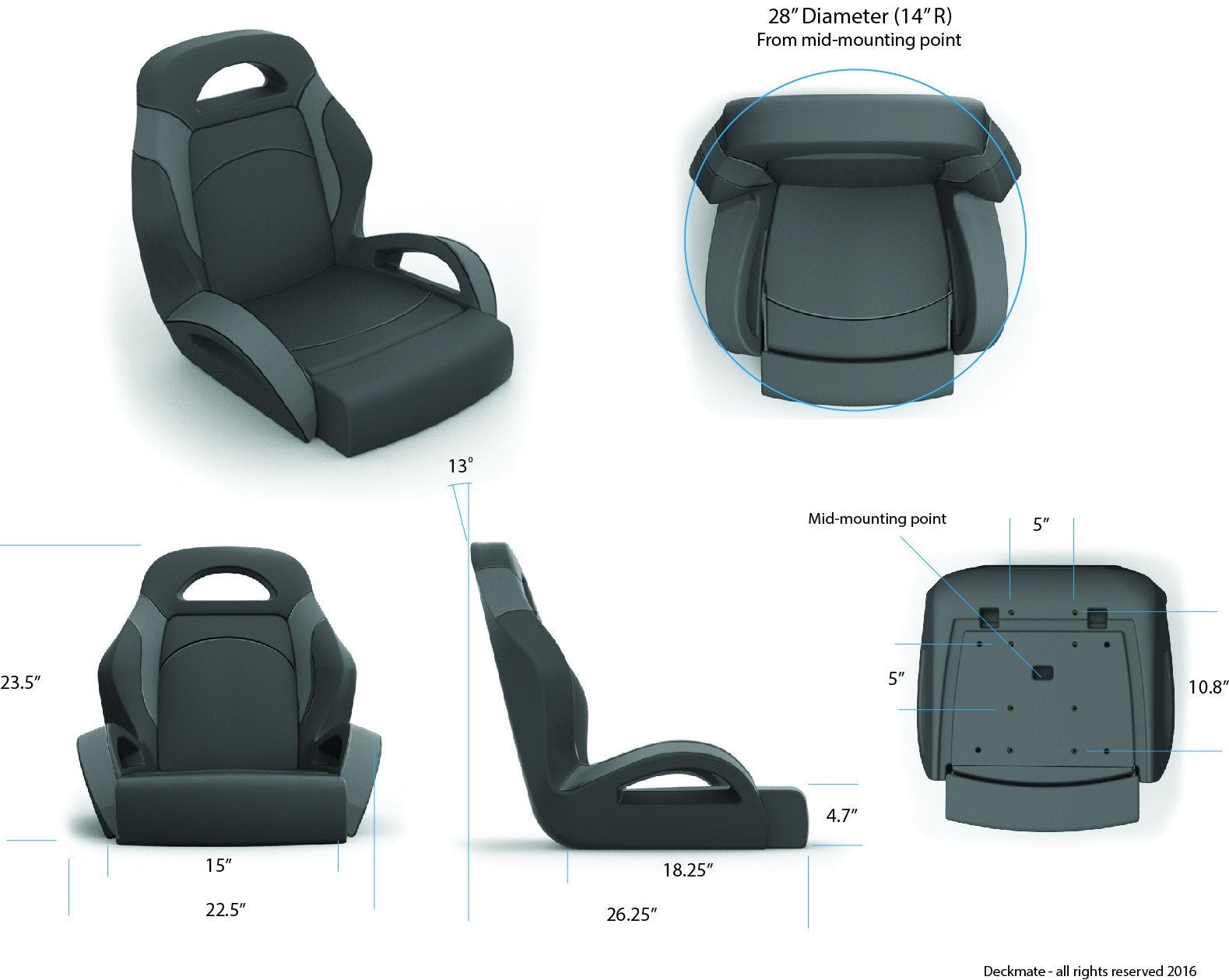 HIGH BACK BASS BOAT BUCKET SEATS