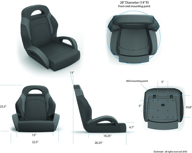 HIGH BACK BASS BOAT BUCKET SEATS
