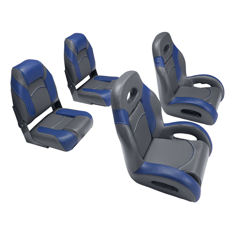 fish and ski boat seats charcoal/blue