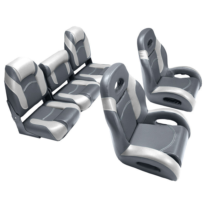 fish and ski boat seats in charcoal/gray