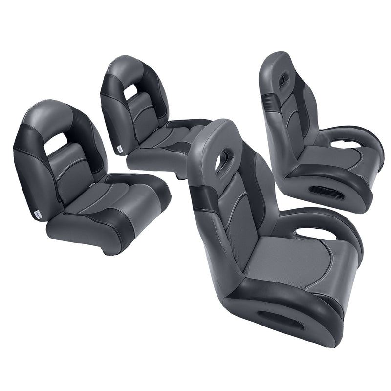 fish and ski bass boat seats in charcoal/black