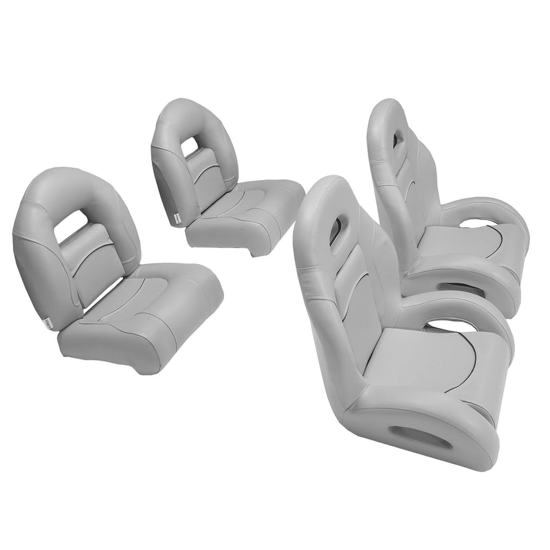 fish and ski bass boat seats in gray