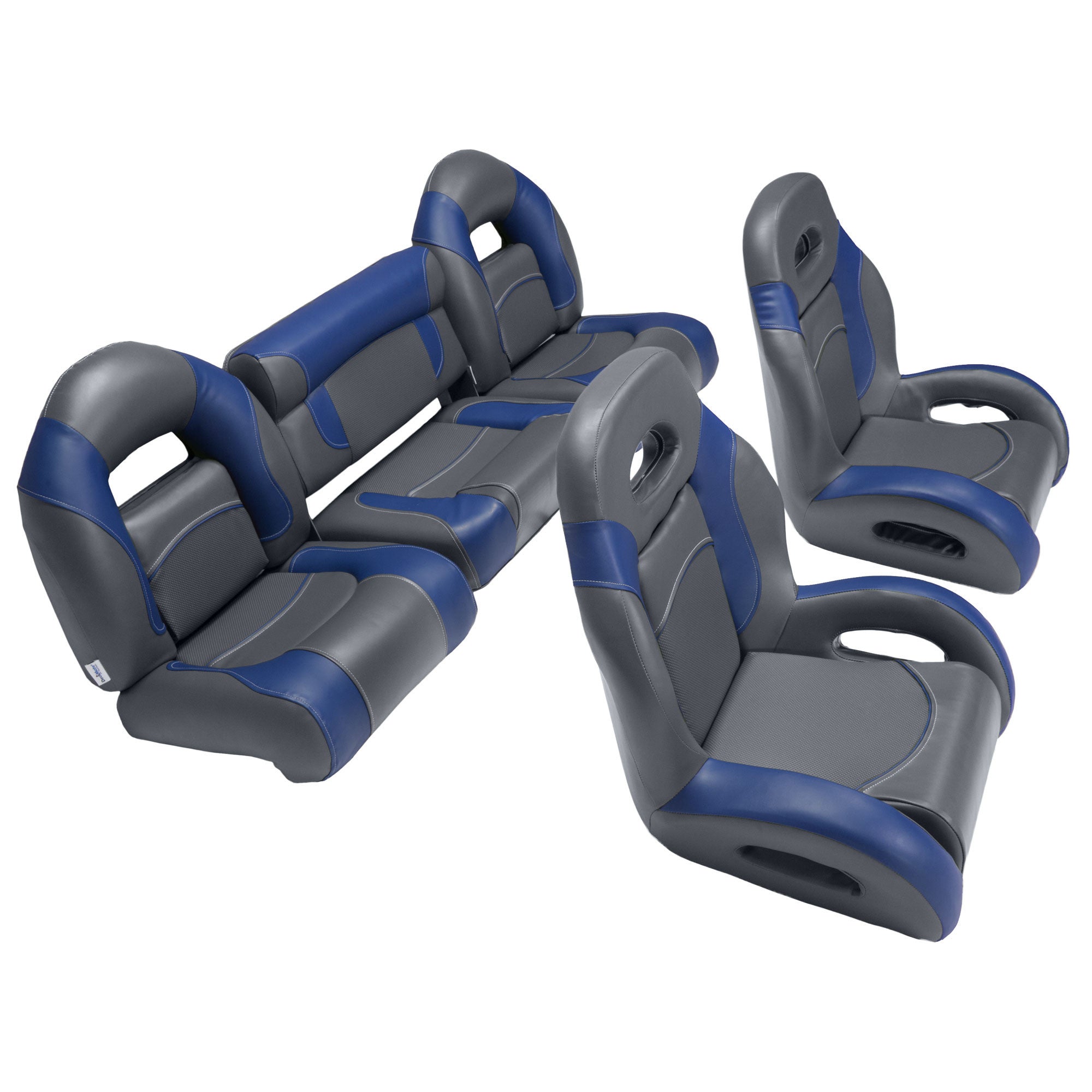 fish and ski bass boat seats in charcoal/blue